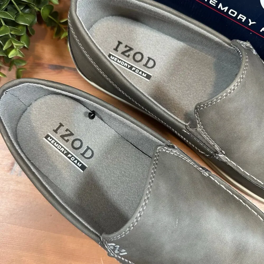 Izod Men's Seapoint Grey Memory‎ Foam Loafers Size 13